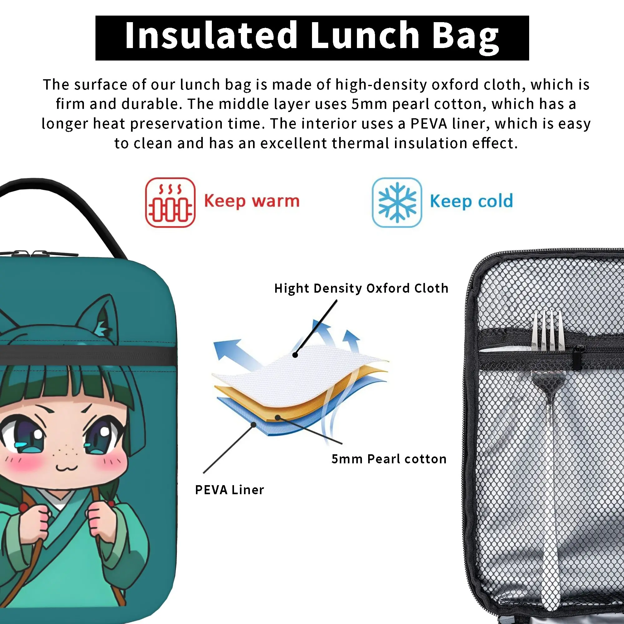 Maomao Chibi Insulated Lunch B - Tote Bag Sublimation review and price