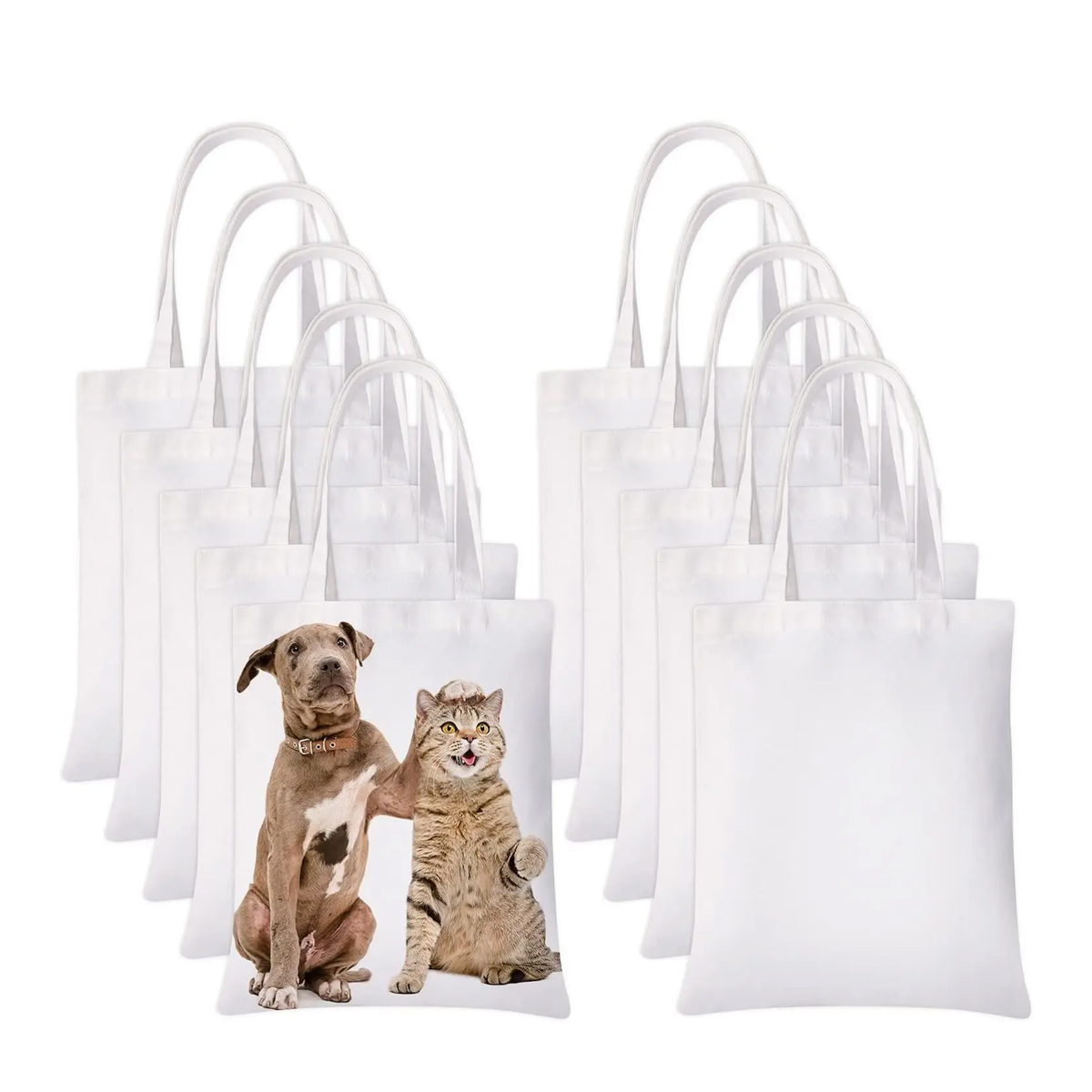 6pcs White Canvas Tote Bags, S - Tote Bag Sublimation review and price