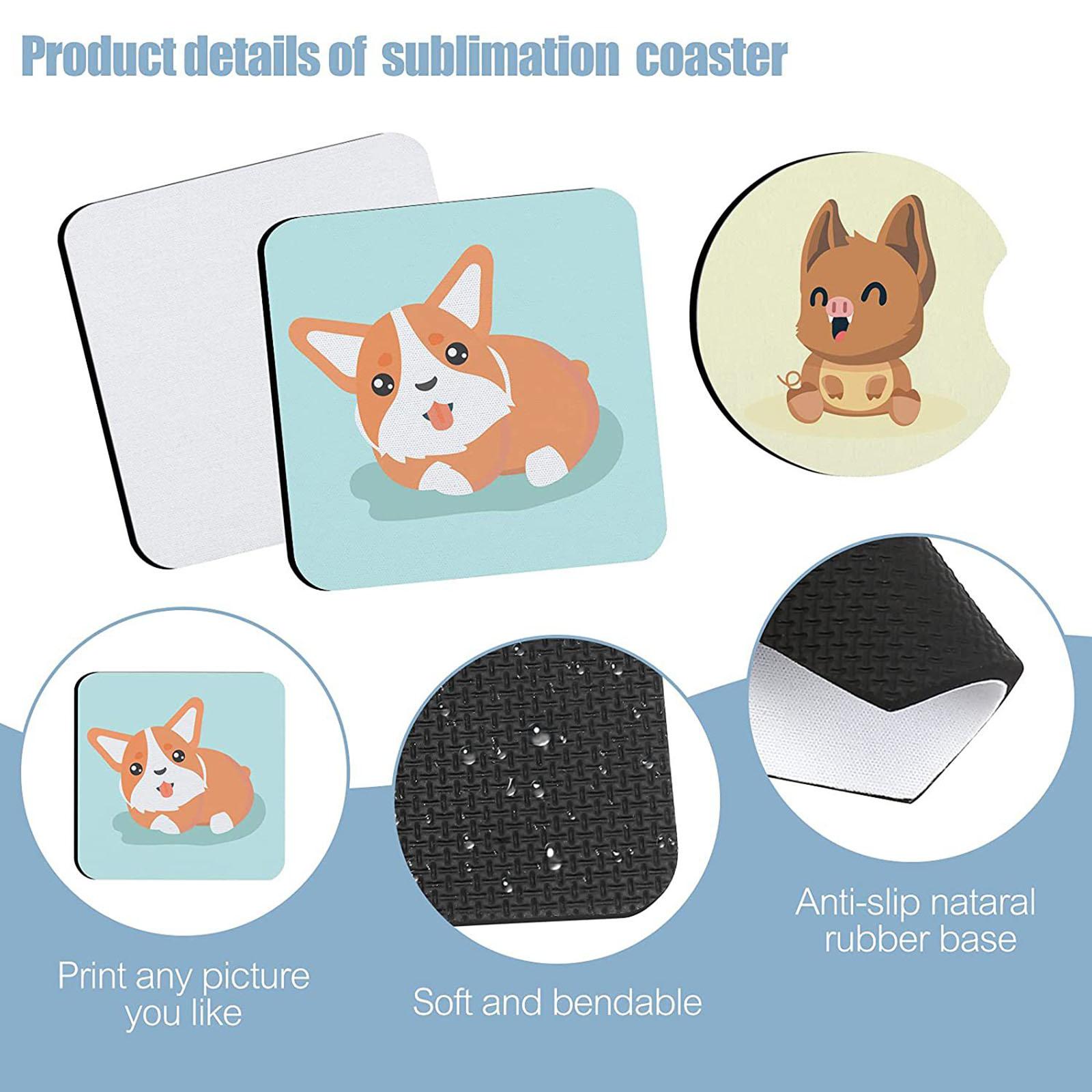 40Pcs Sublimation Cup Coasters - Coaster Sublimation Blank review and price