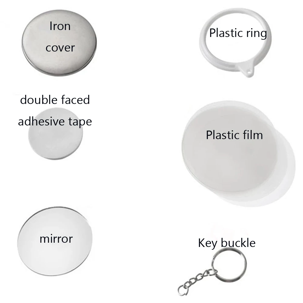 New 100PCS Key Ring Mirror Bla - Button Badge Blank review and price
