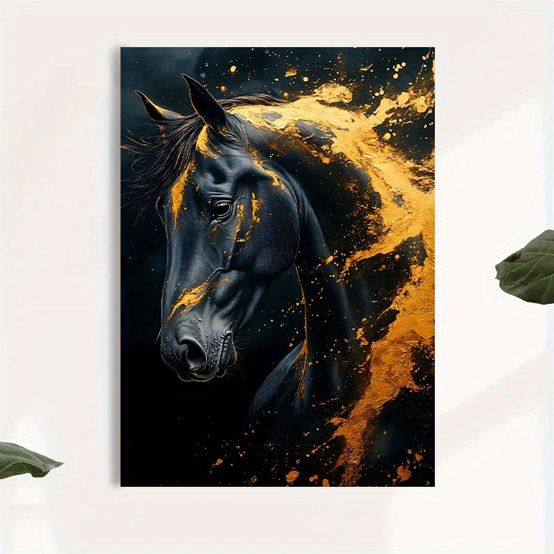 1pc Elegant Black Horse Canvas - Canvas Wrap Ready review and price
