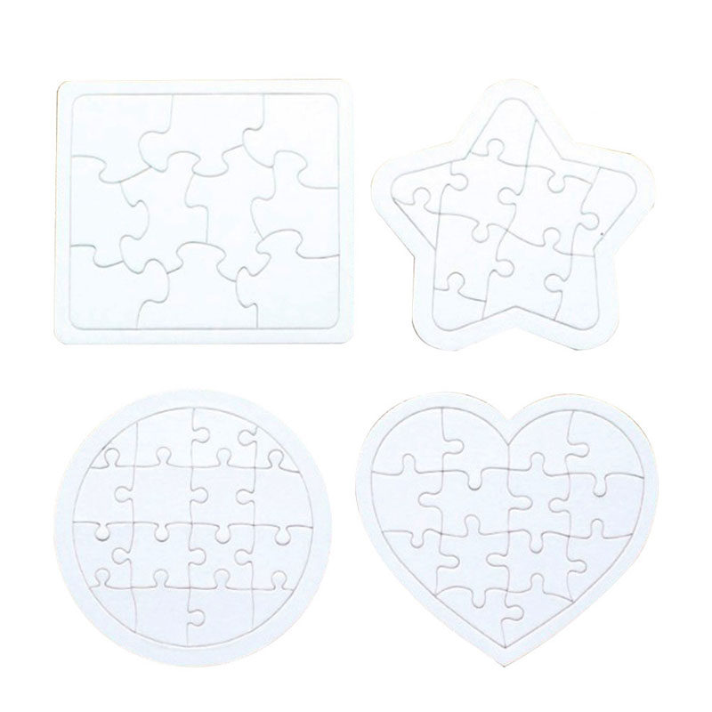 4Pcs Coloring Blank Puzzle Set - Puzzle Blank White review and price